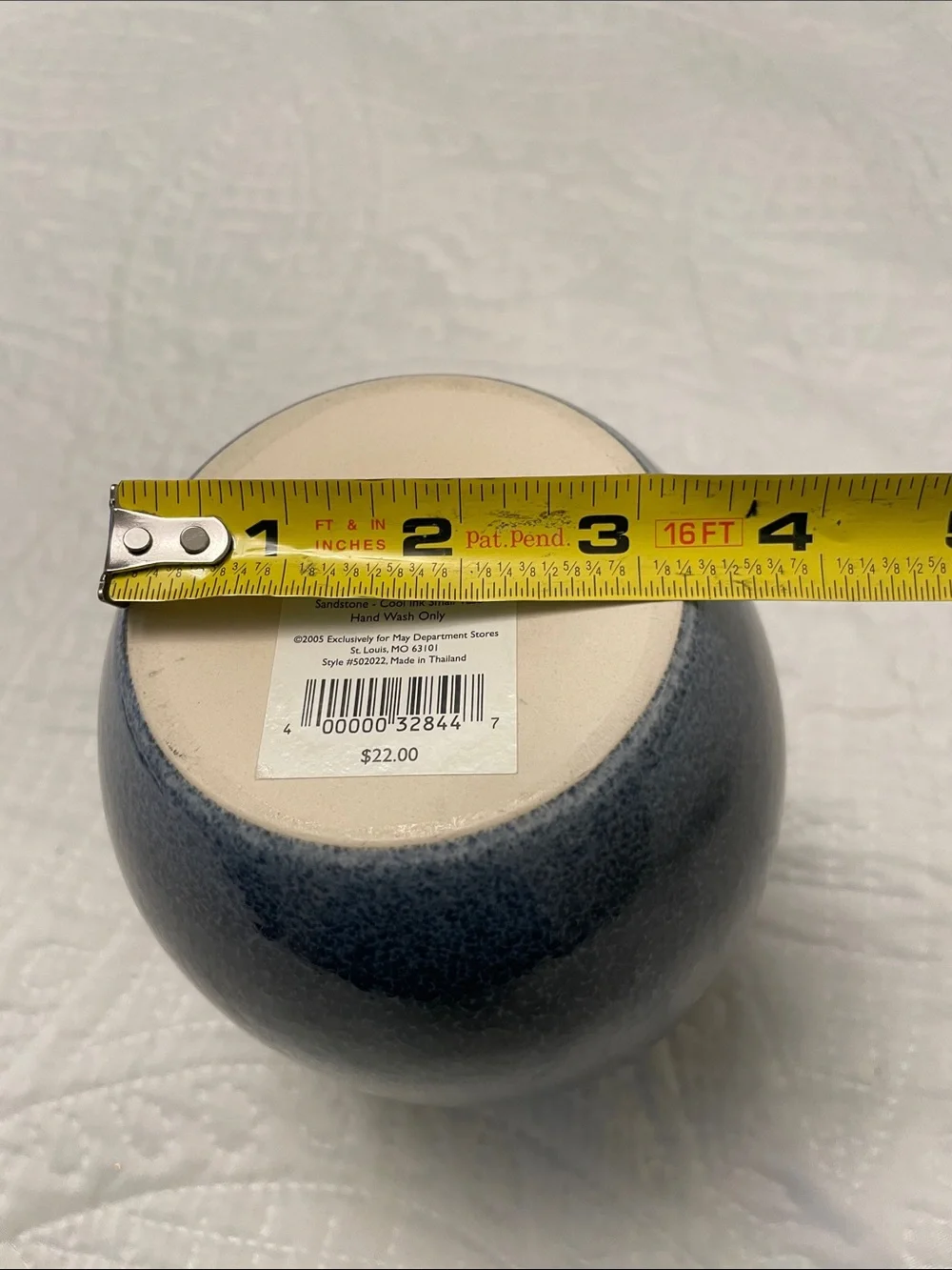 LIKE NEW House Beautiful Blue Sandstone Cool Ceramic Vase Tear Drop Shape